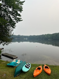 Kayaks, canoe, etc. provided a great time on the lake!