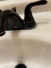 Toothpaste on faucet