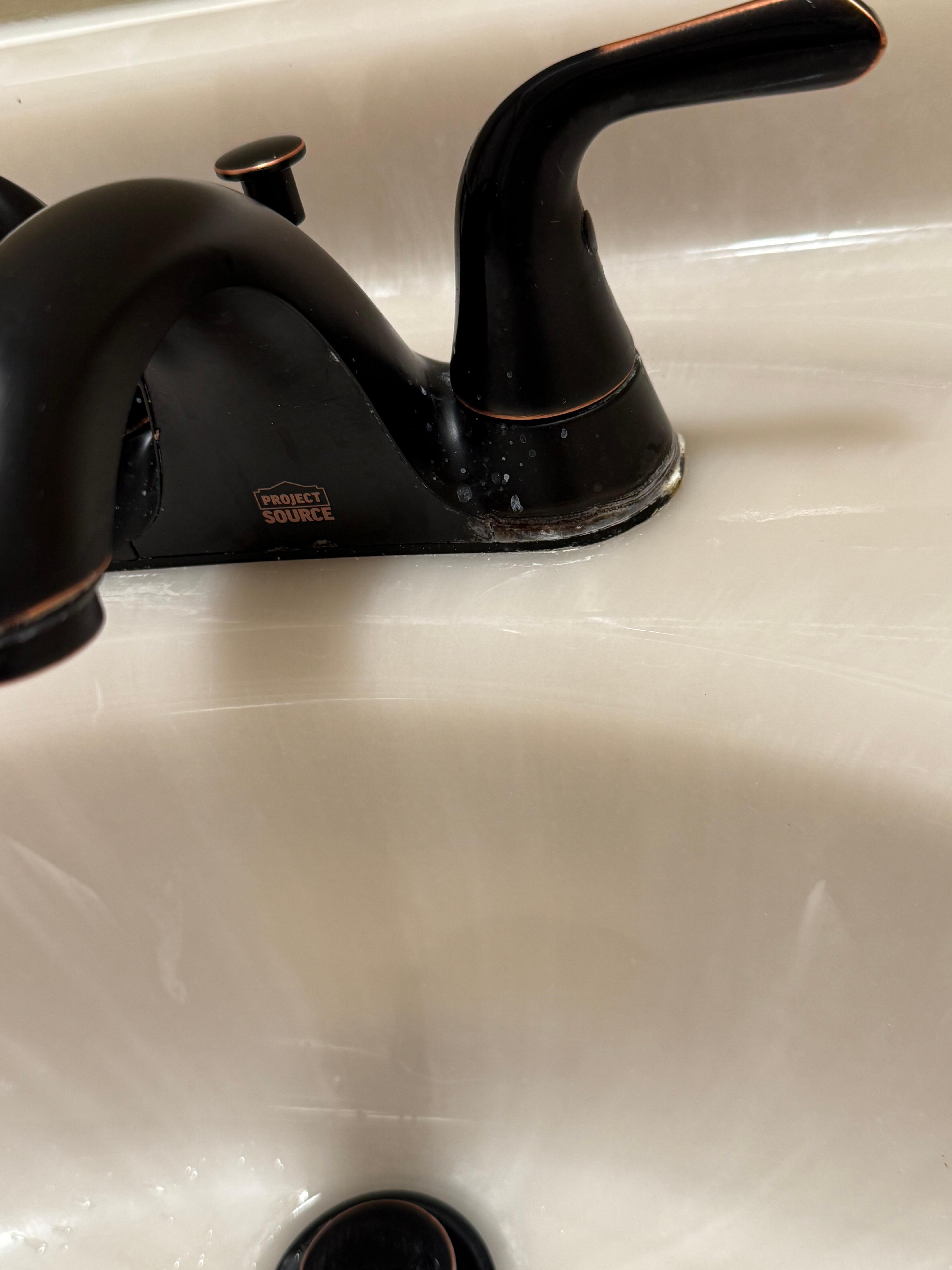 Toothpaste on faucet 