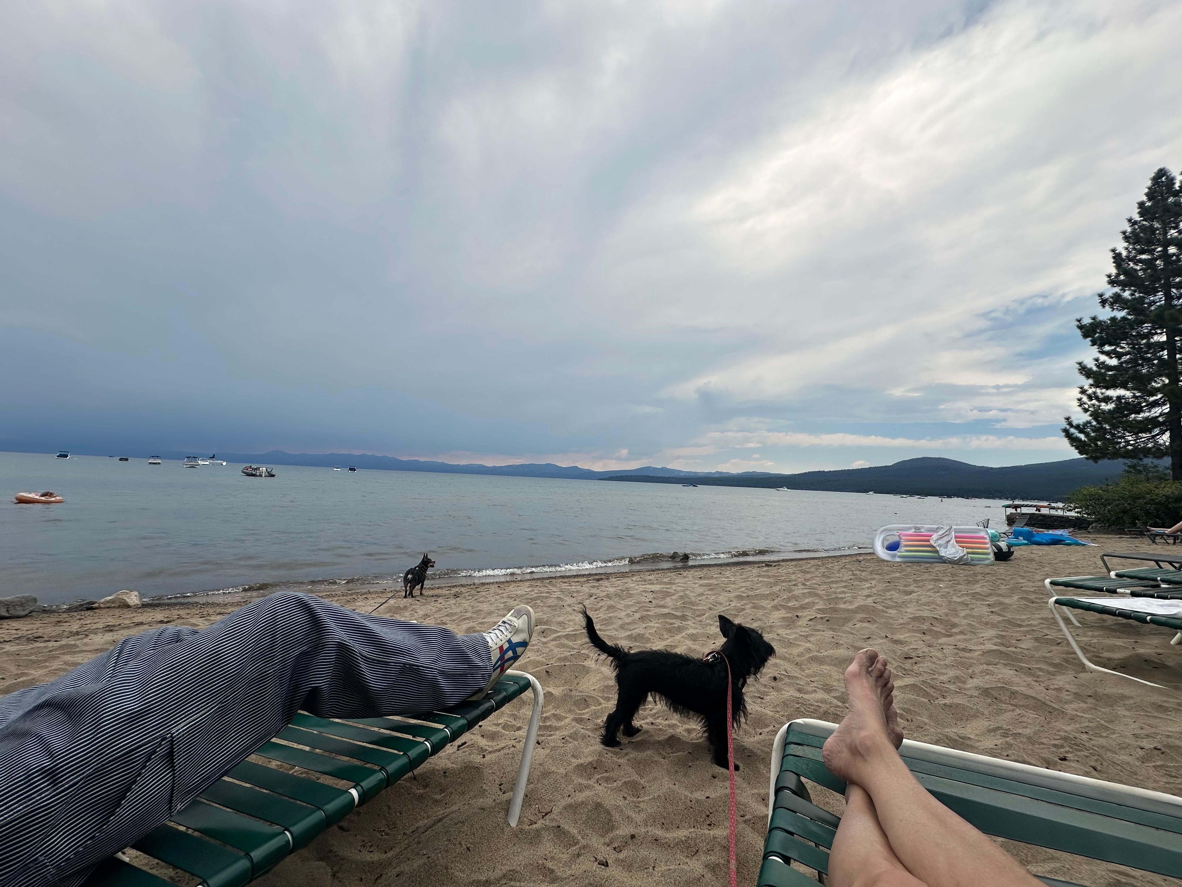 From the VERY small private beach. 