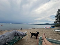 From the VERY small private beach.