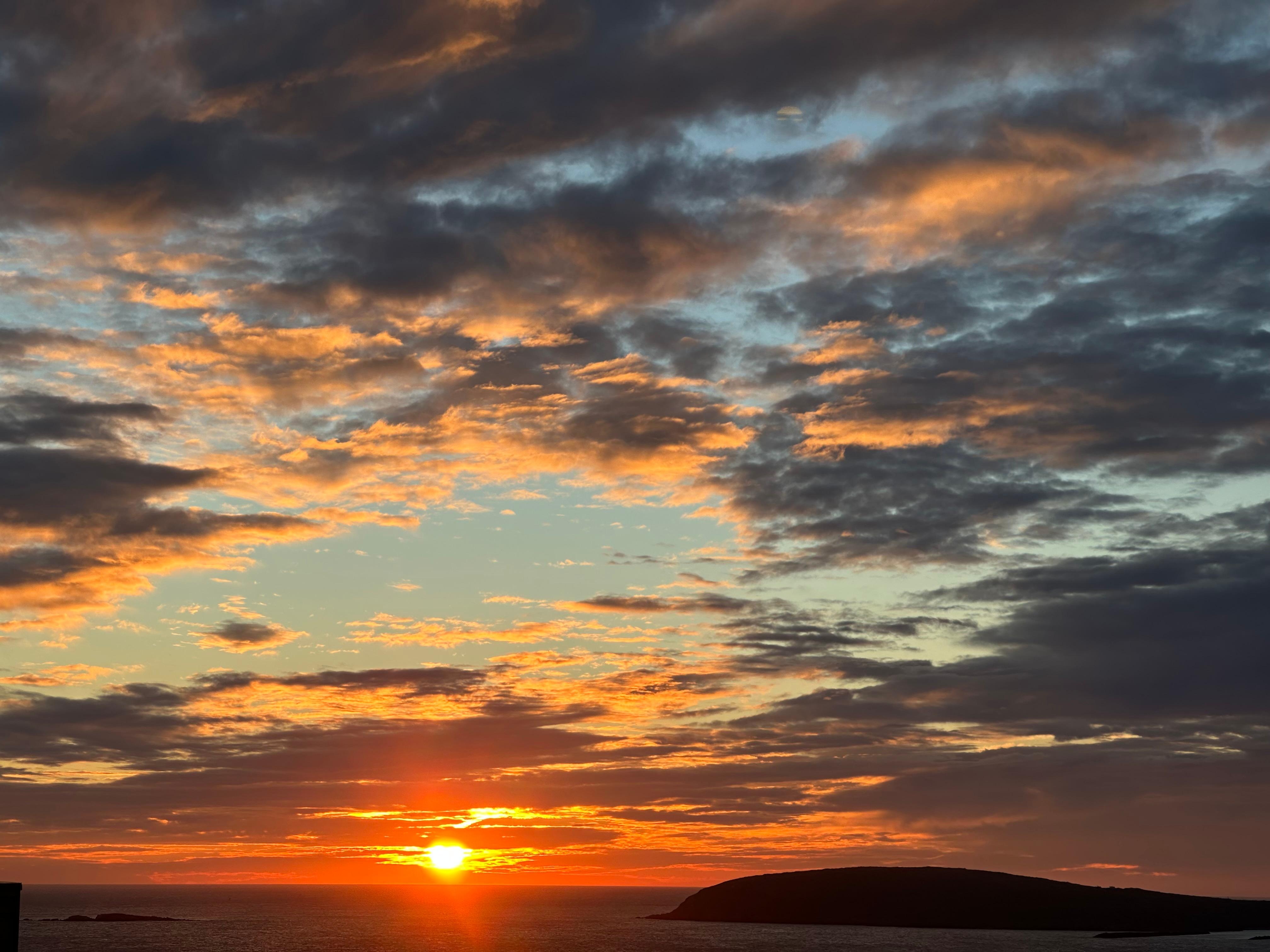 Sunset from the living room on day one. 