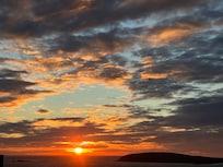 Sunset from the living room on day one.