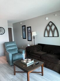 Living room (the chair rocks and the couch was nap-tastic!)