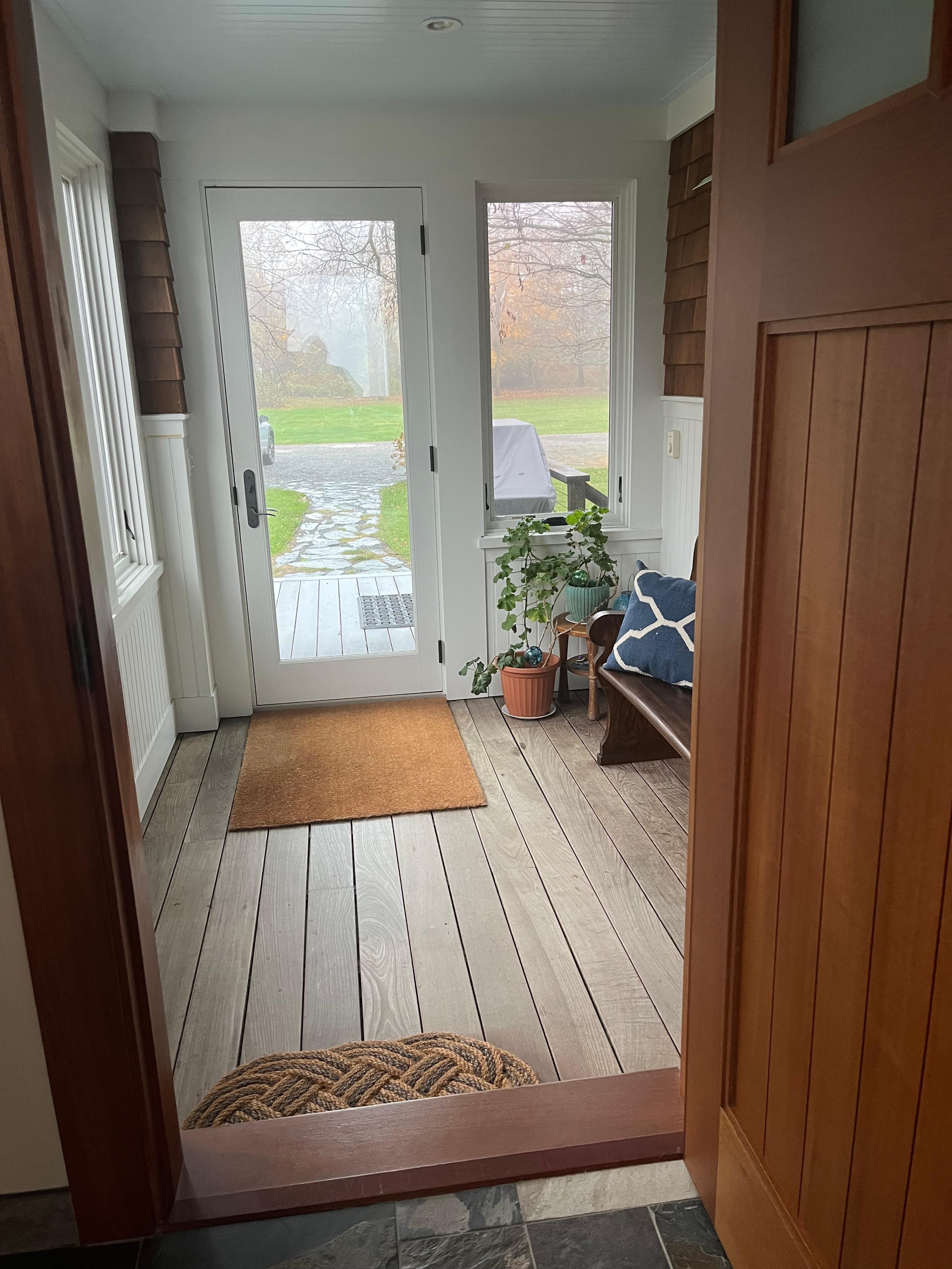 Mud room 
We was deer on the lawn frequently