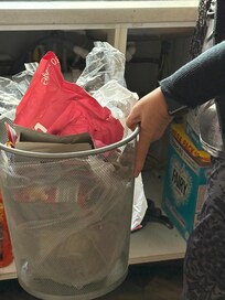 Rubbish to great us in under the sink