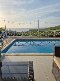 Great pool for 4 people just watch the first step getting out as it's quite high.