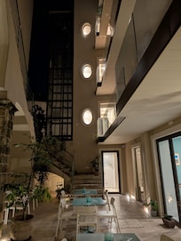 View in the open air lobby