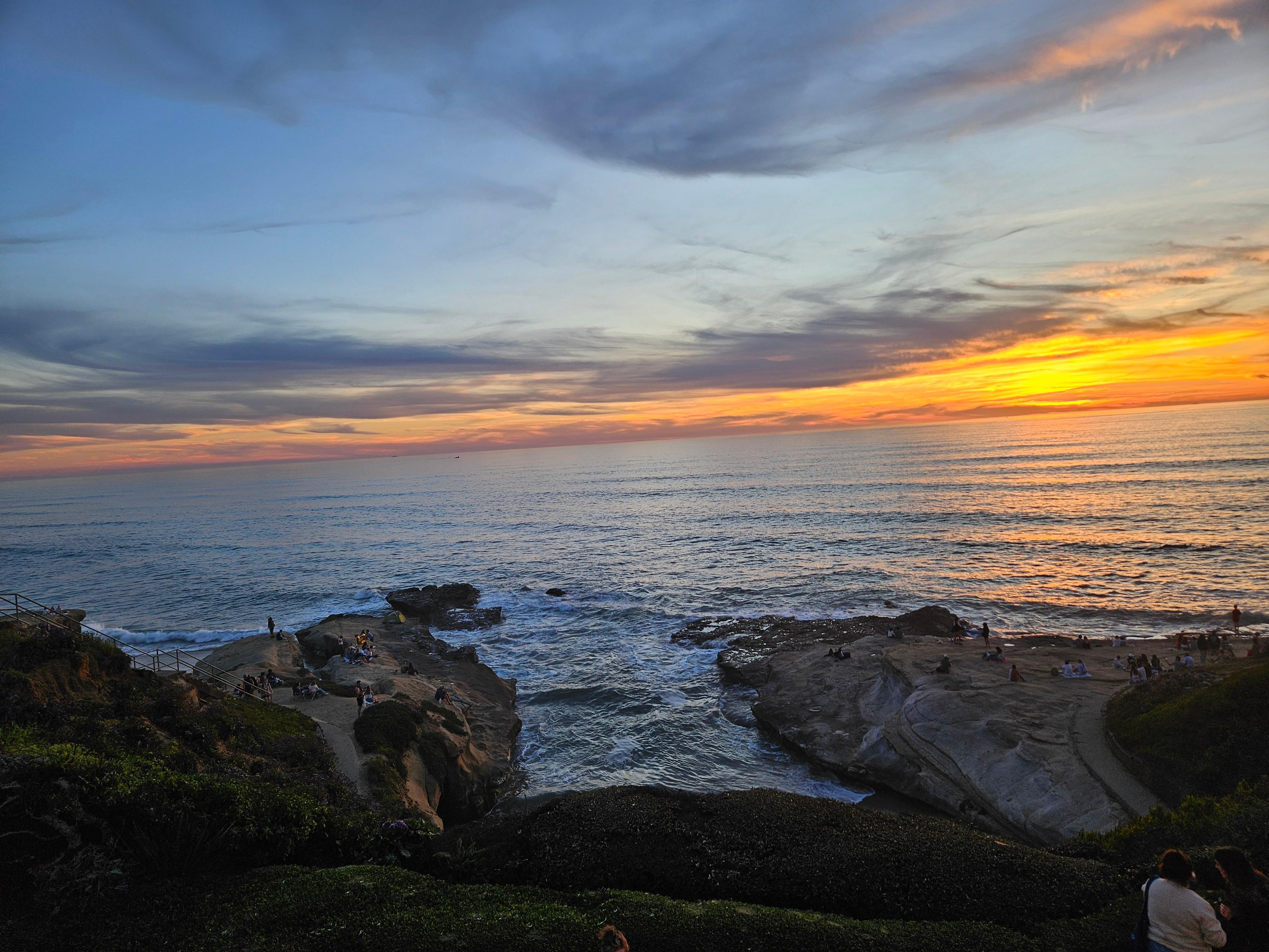 Sunset view from the back patio overlooking the ocean. 