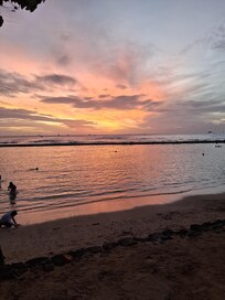 Sunset @ beach 2 blocks from hotel