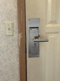 Damaged doorframe