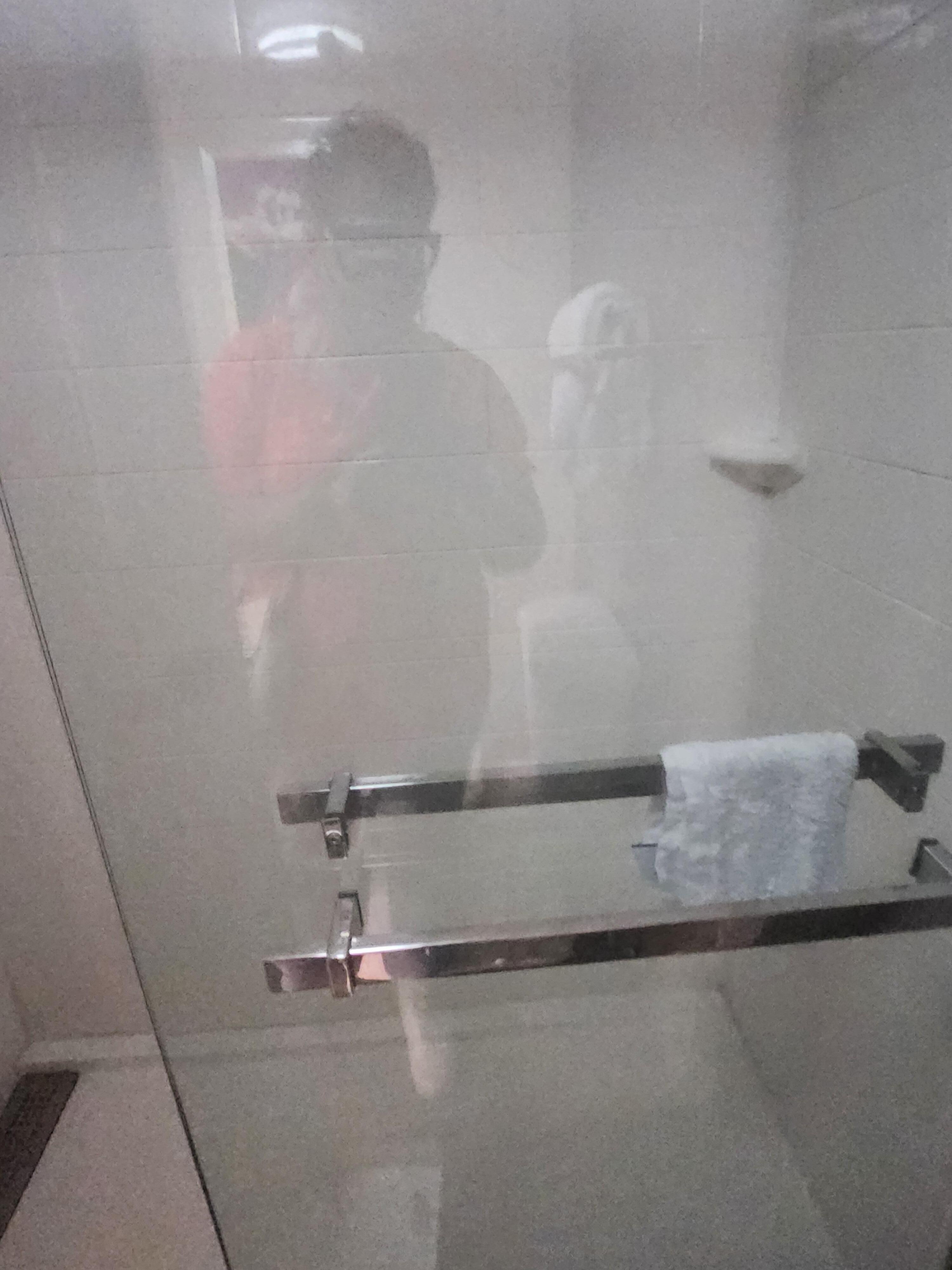 Dirty washcloth left in the shower.