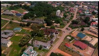 Drone image above property.