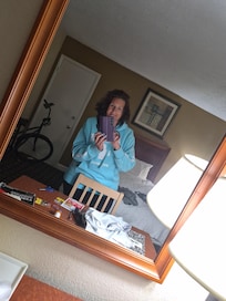 Me again just taking a standard selfie. In the mirror. I don't know if this is considered the mom selfie