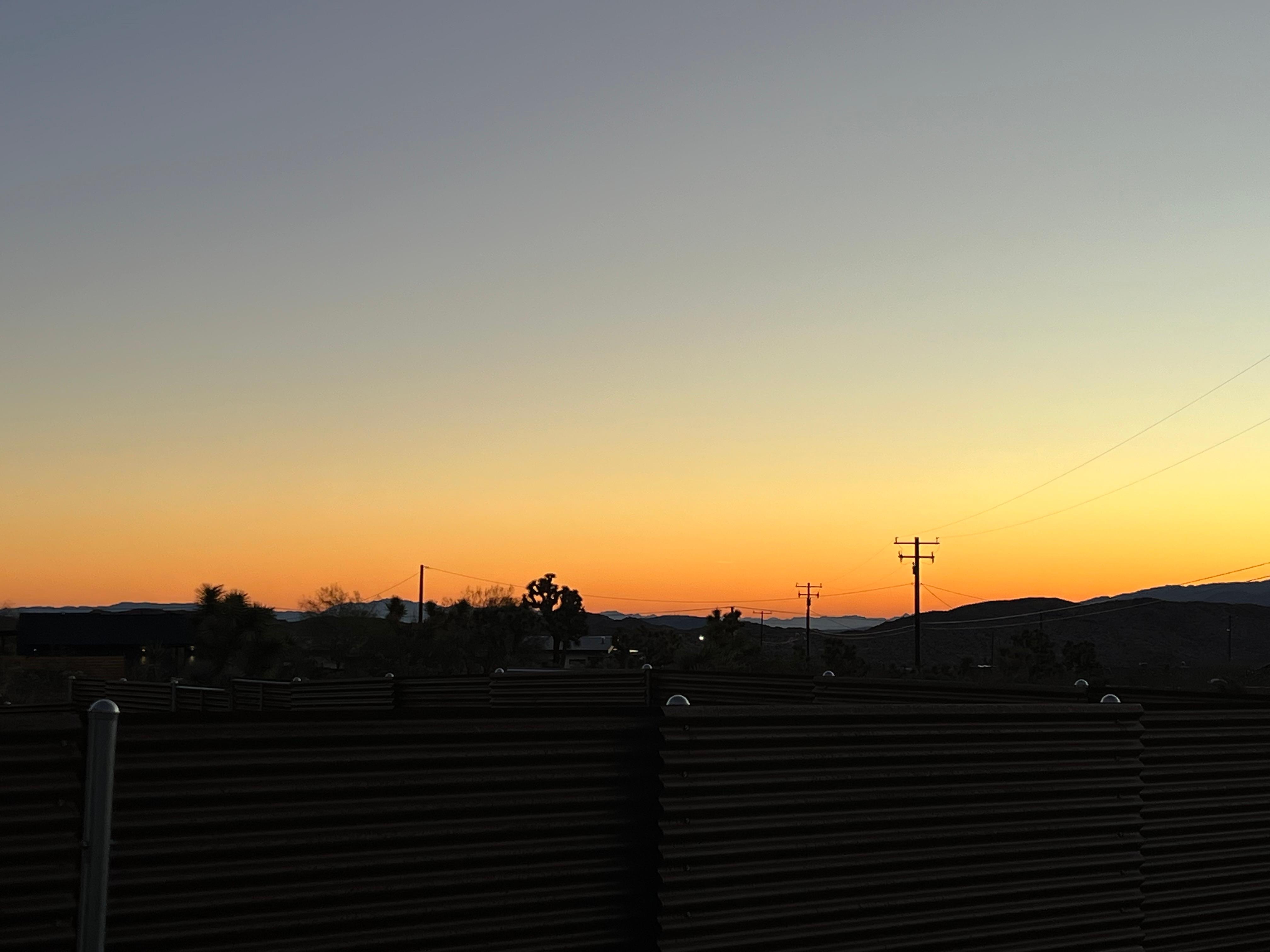 Sunrise from the peaceful backyard