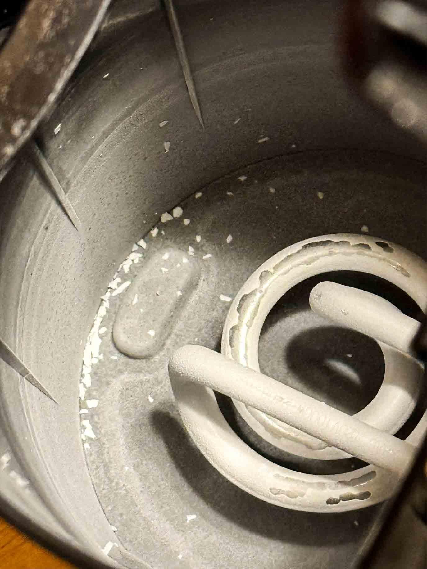 Inside the filthy kettle