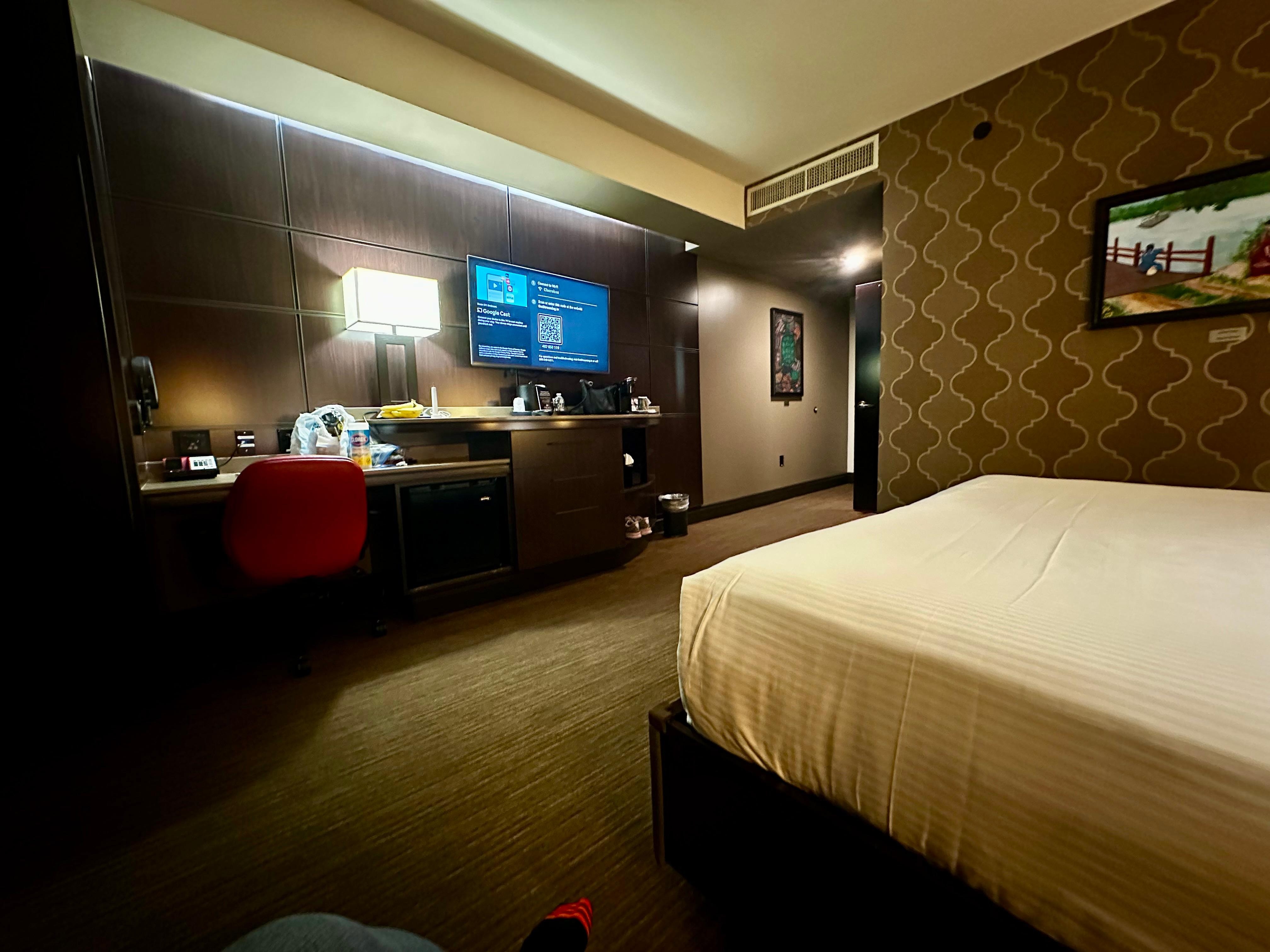 king room view from exterior wall to door