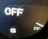 29.5 degrees Celsius =85.1 Fahrenheit . The upstairs was hotter.