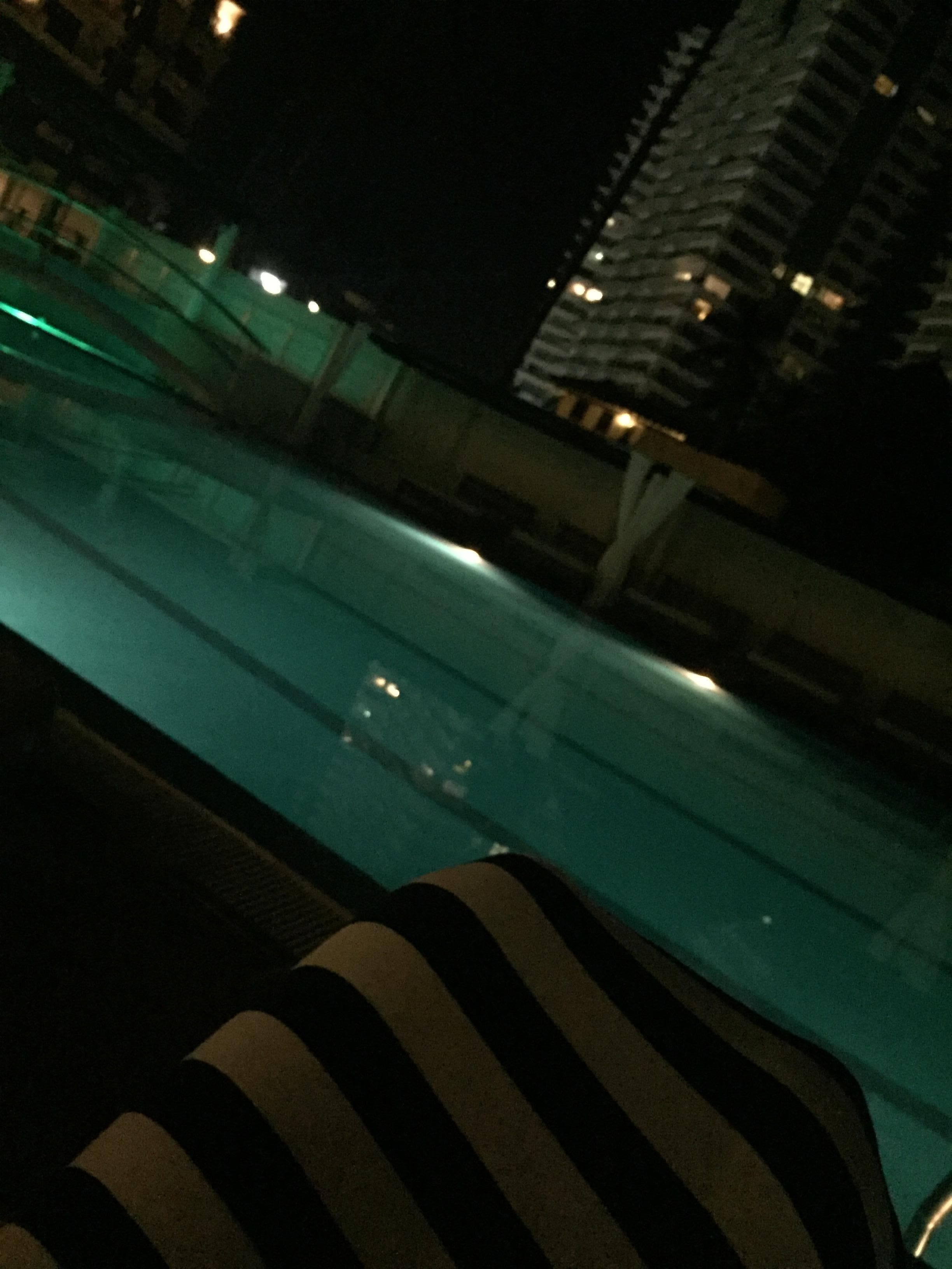 Out by the pool at night