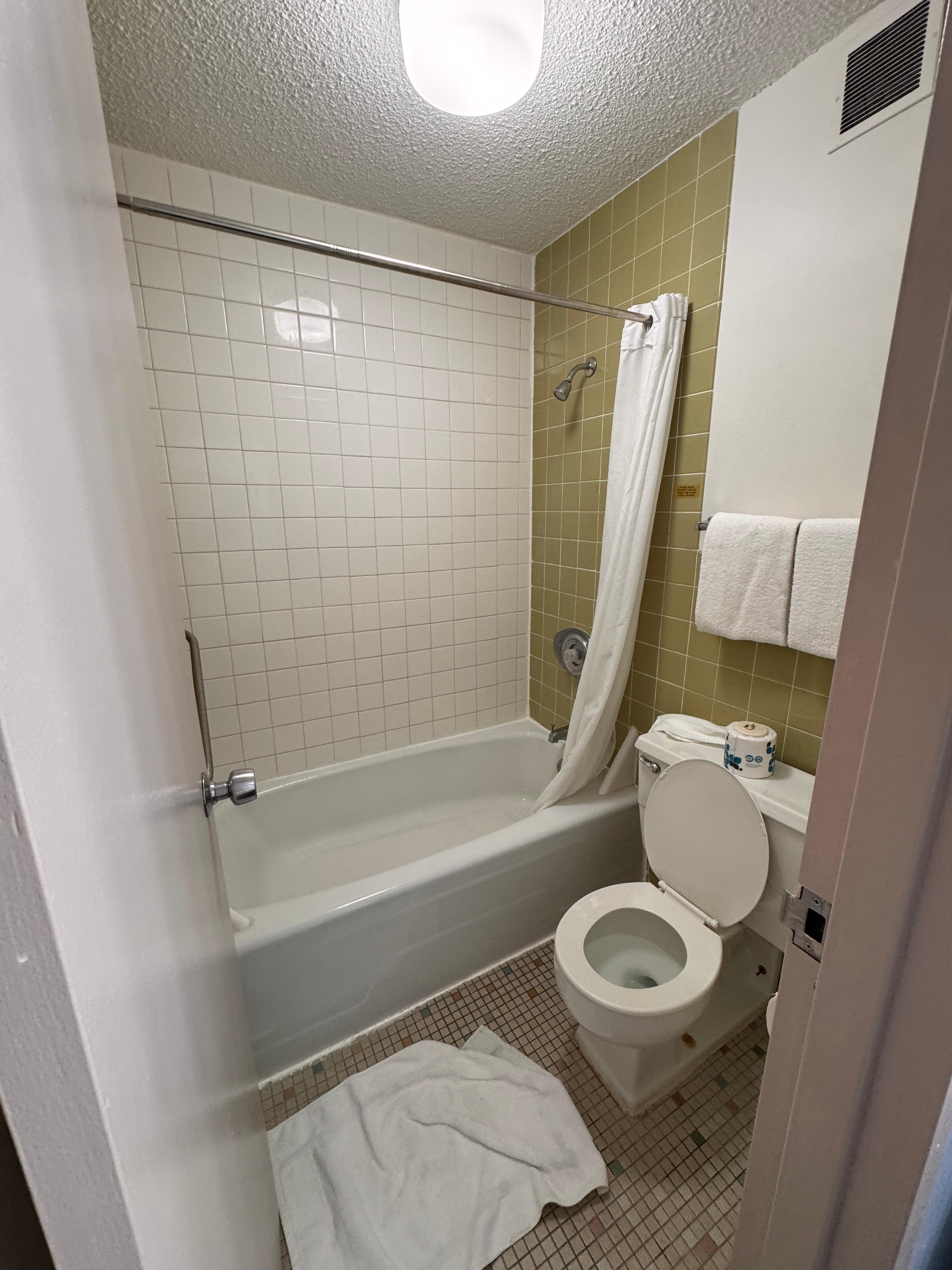 Bathroom was clean but outdated 