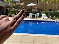 Foram dias maravilhosos que tive anos na pousada .
Eu super . Fomos muito bem recebidos , os funcionários são muitos prestativos e atenciosos.
Café da manhã fabuloso.
Piscina maravilhosa