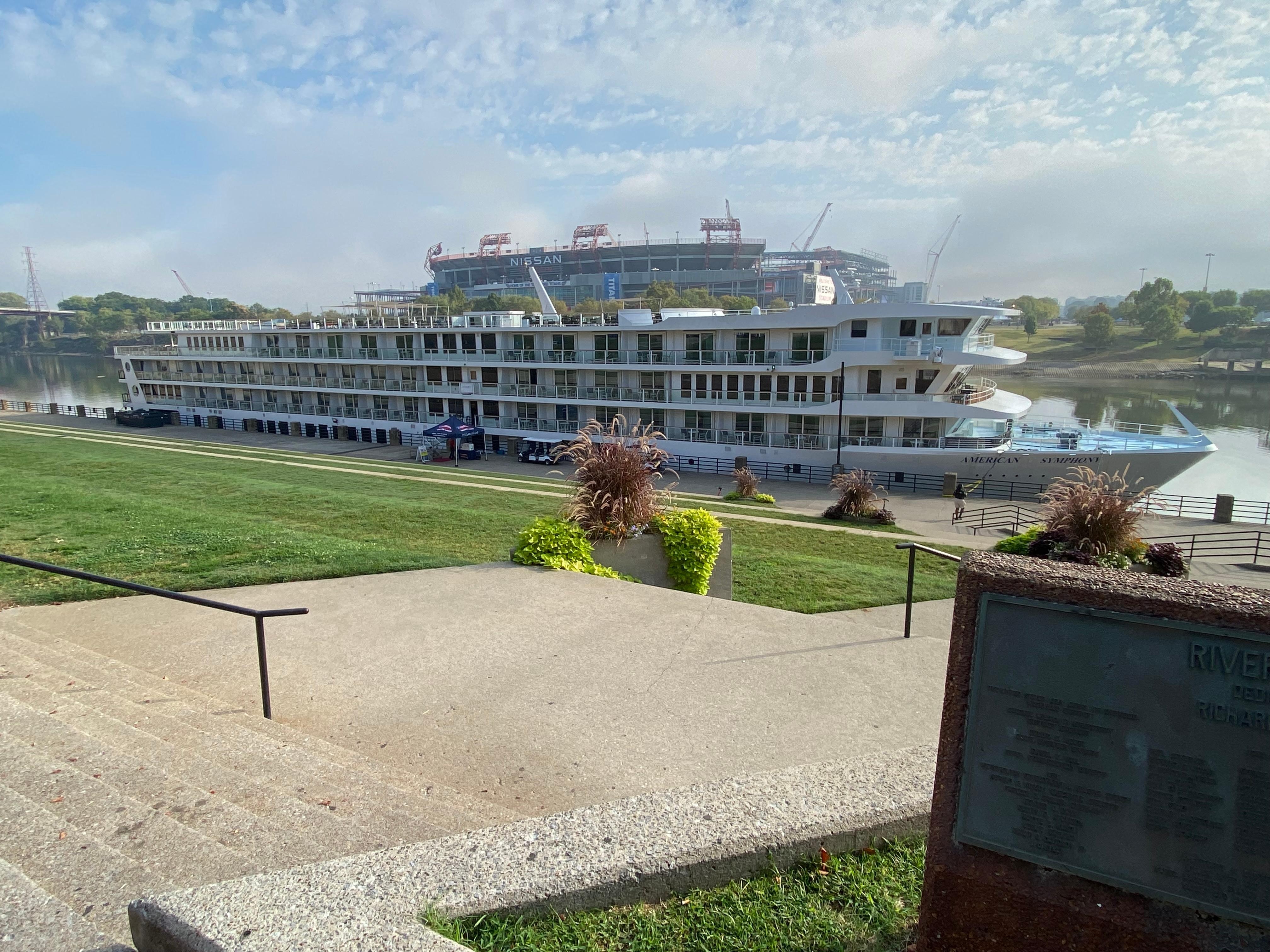 Cruise ship in river
