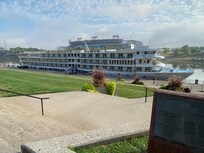 Cruise ship in river