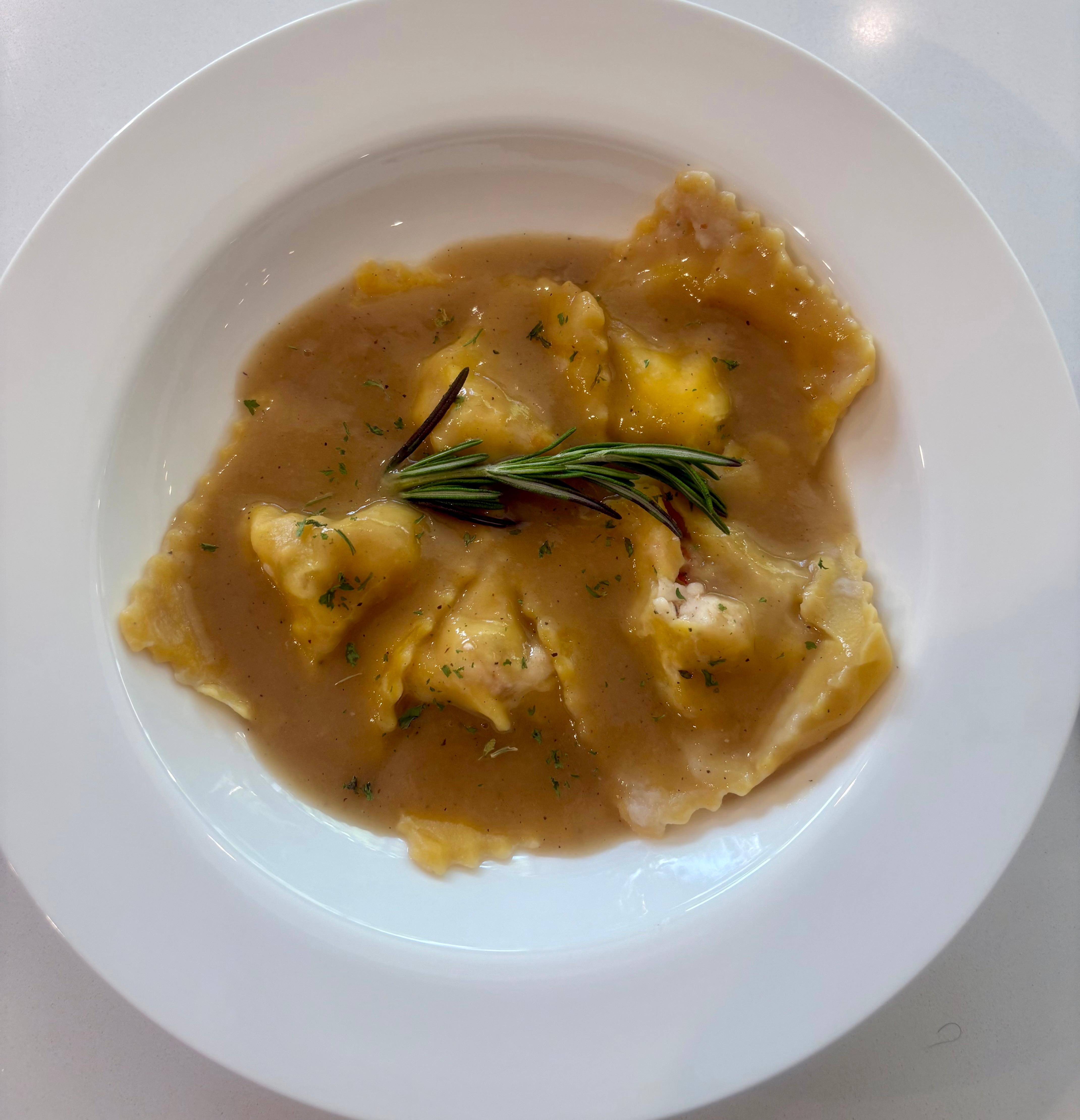 The lobster ravioli was to die for!