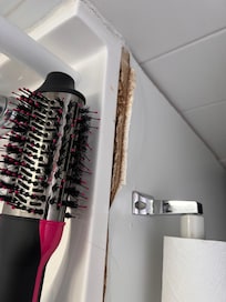 Walked from the bathroom to the bed barefoot.