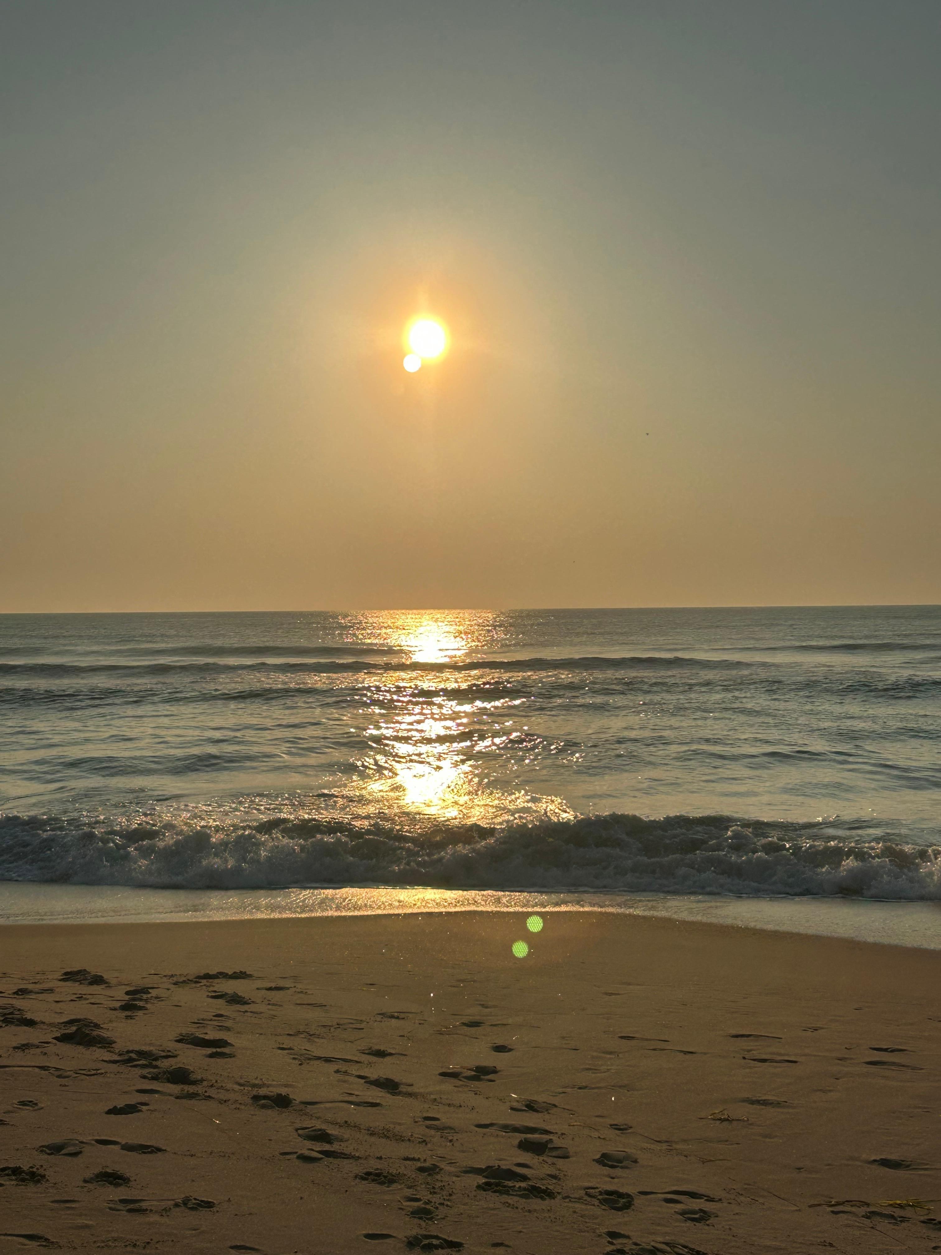The morning view of the beach