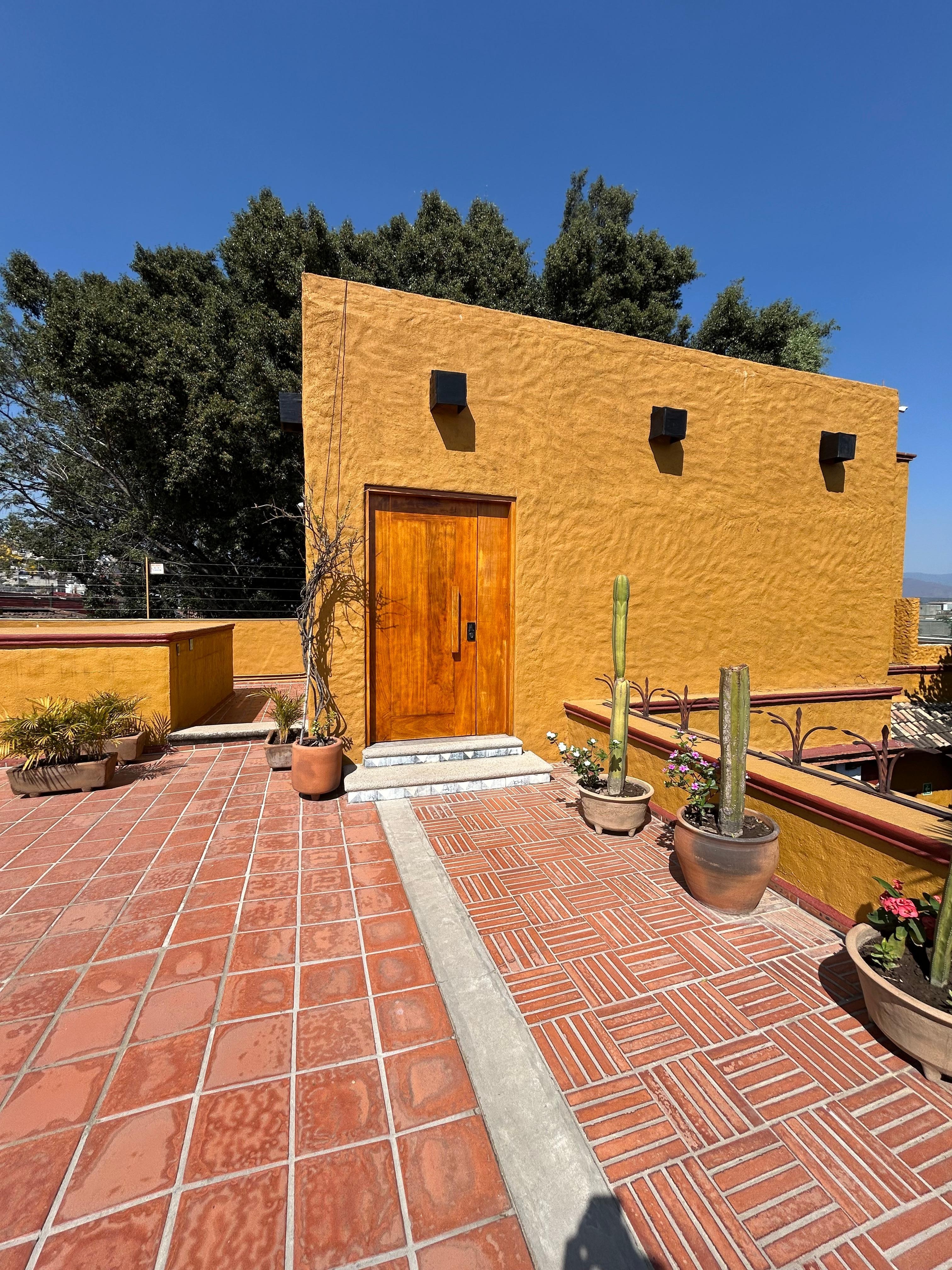 Outside of our room. All alone. Very quiet. 