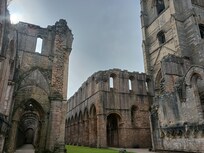Inside Fountains Abbey. Extensive ruins, fun to explore