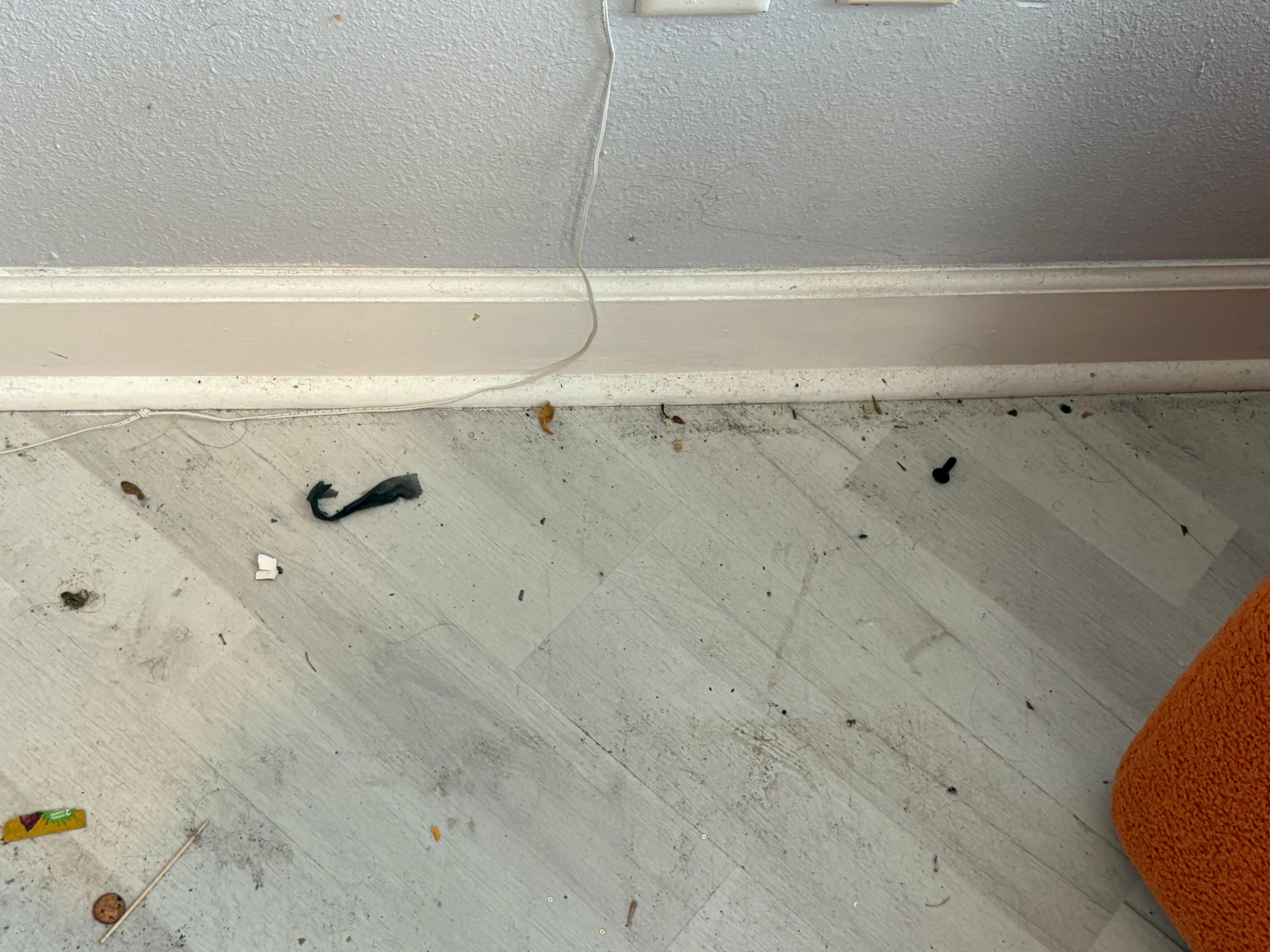 Behind the couches
