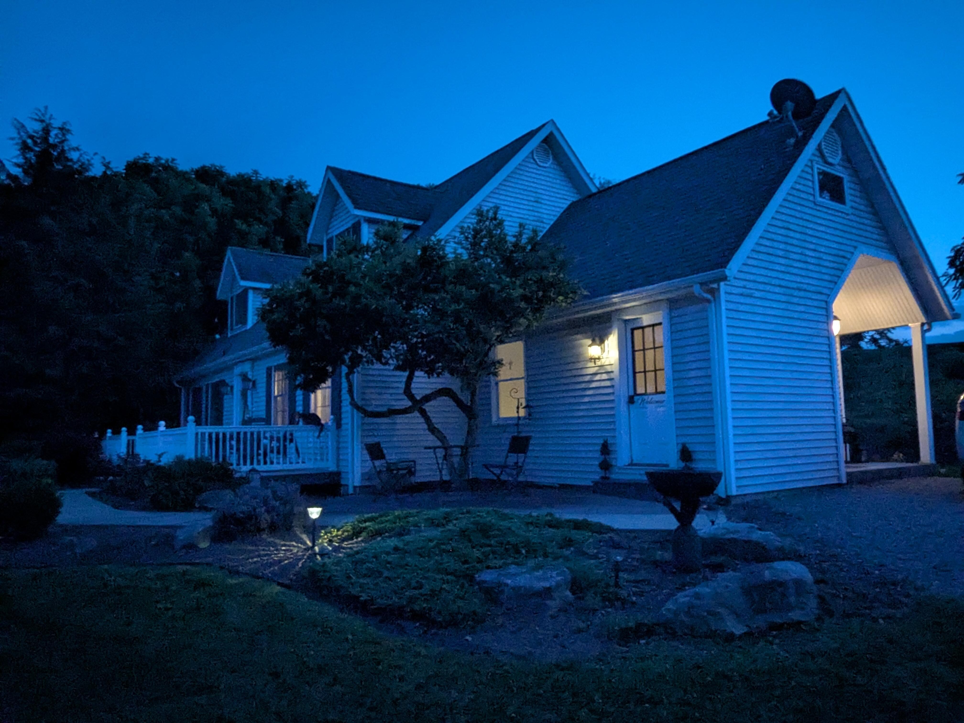 We arrived at night and the owners had the lights on for us. ❤️
