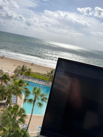 Working on the balcony