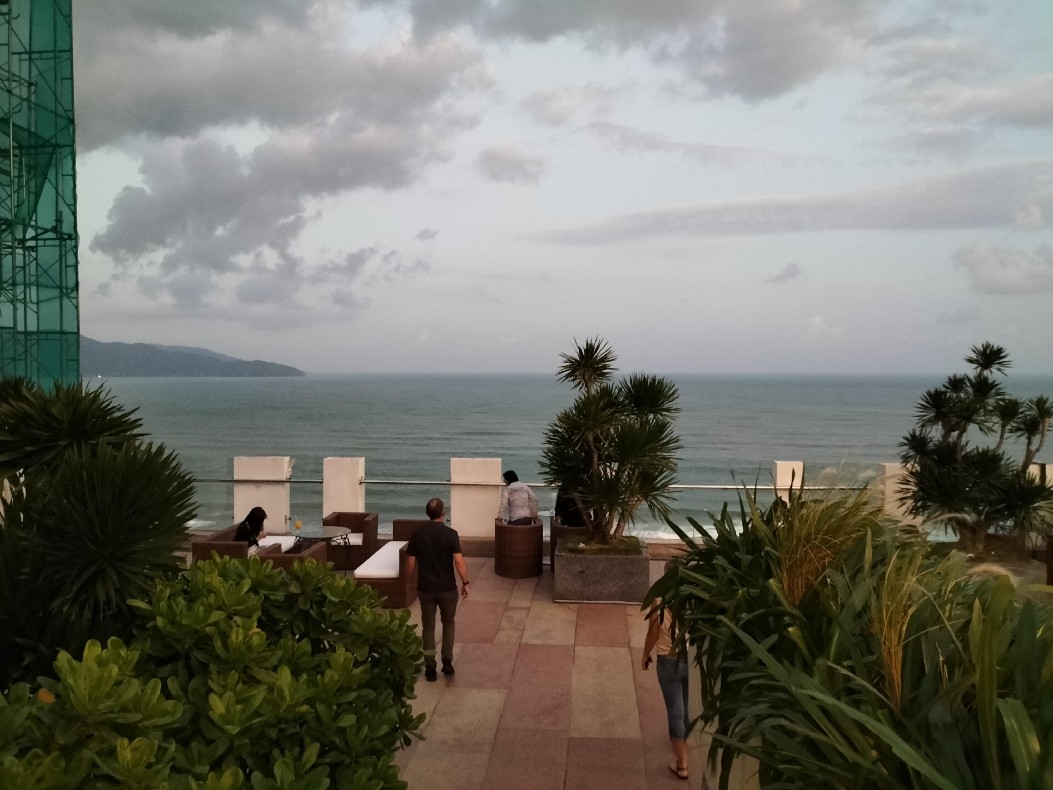 View from the terrace end of the rooftop bar 