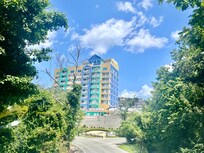 When you drive up, the colors are so pretty. This is the main hotel, condos are behind it