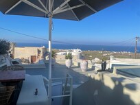 View from the upstairs terrace. You have an option for breakfast to be brought here