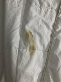 Room 205 bed sheets had stained