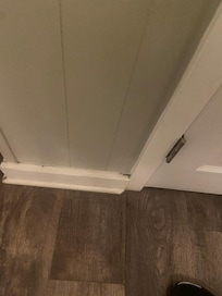 Crud and stains on baseboards