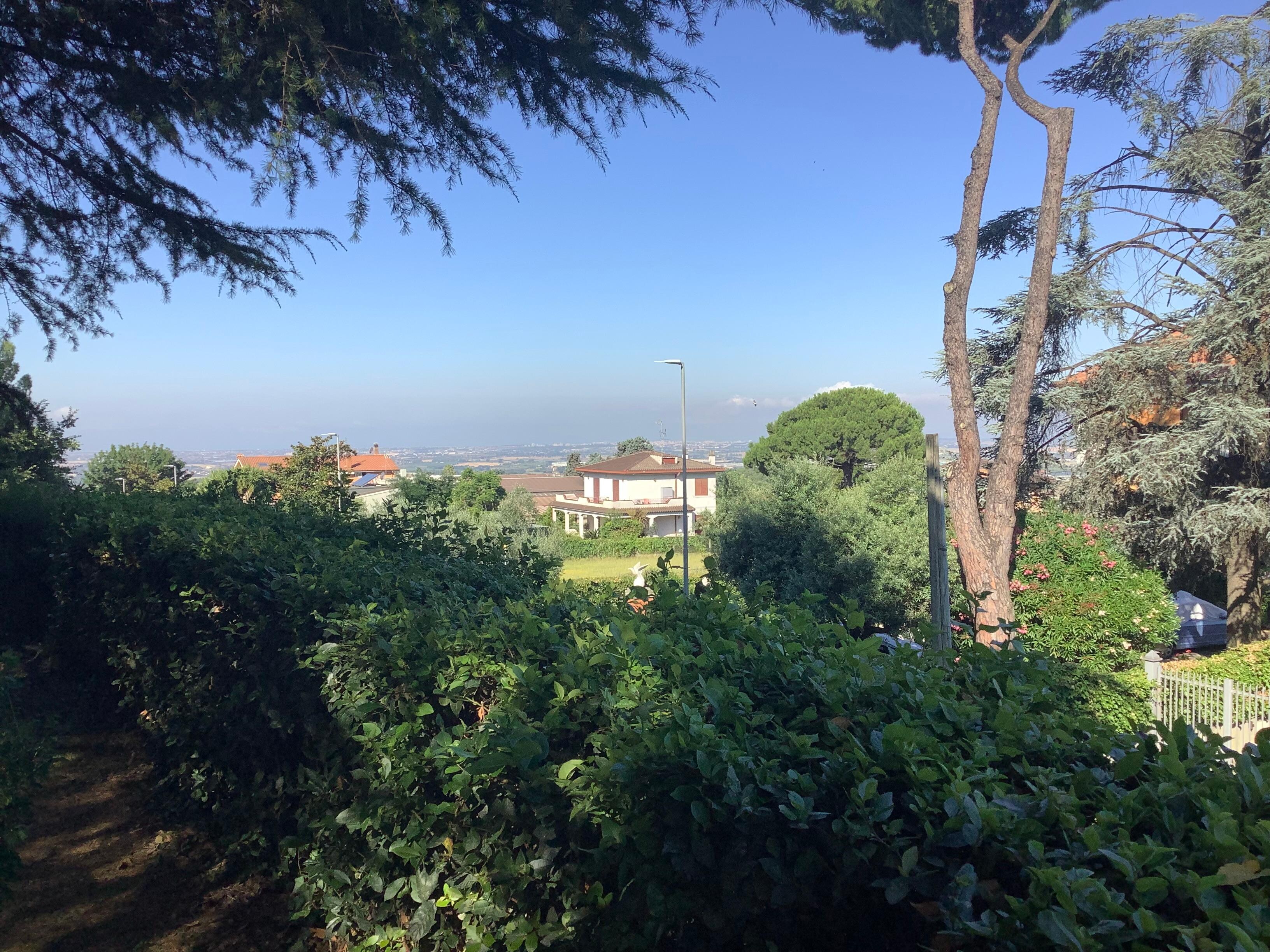 View from the garden over the plain towards the sea