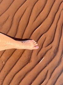 The red sand is beautiful and so nice to walk on.