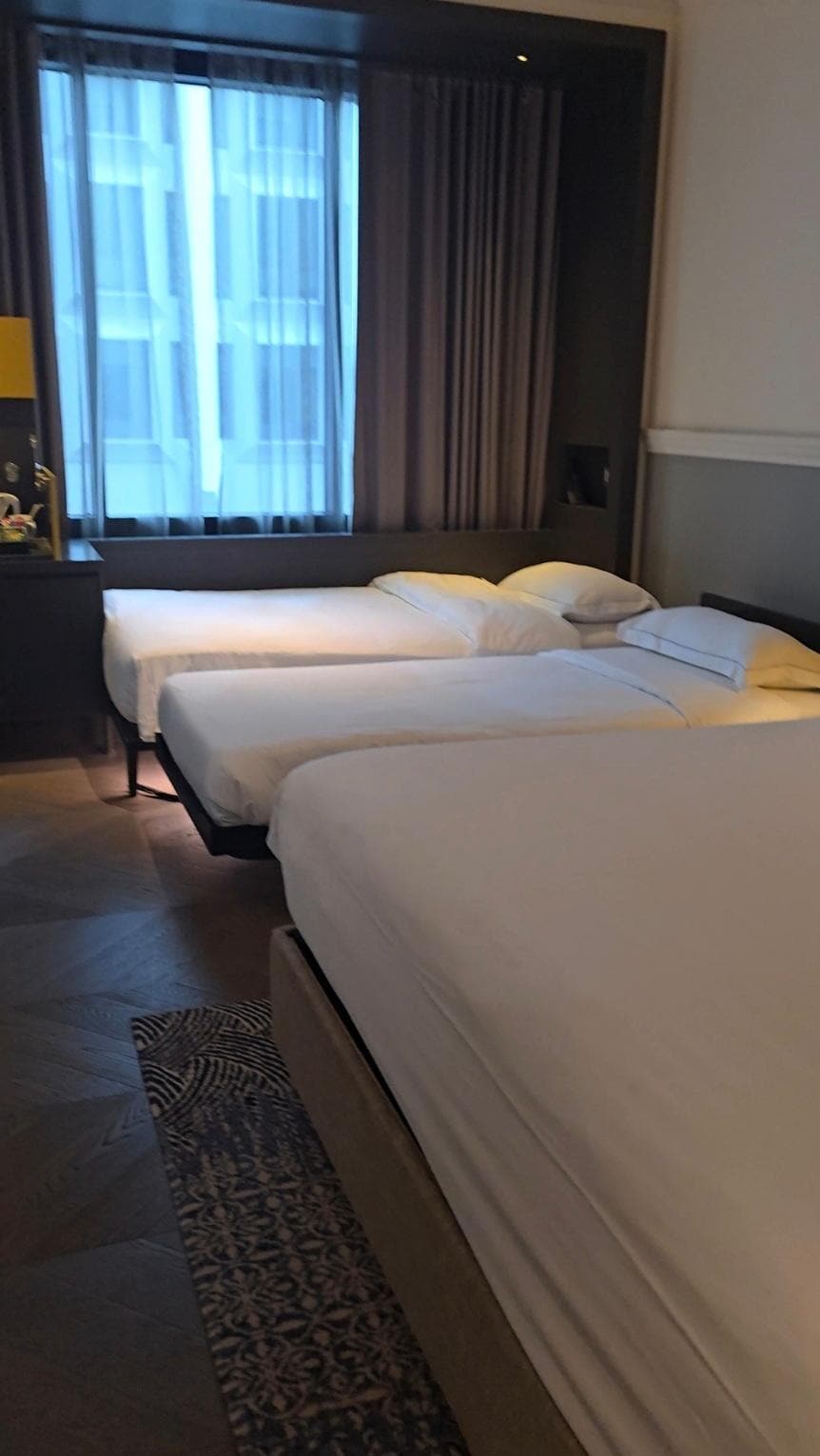Our room with 1 king, 1 twin bed and 1 twin sofa bed for a family of 4 (2 adults, 15yr old sol, 12 yr old daughter)