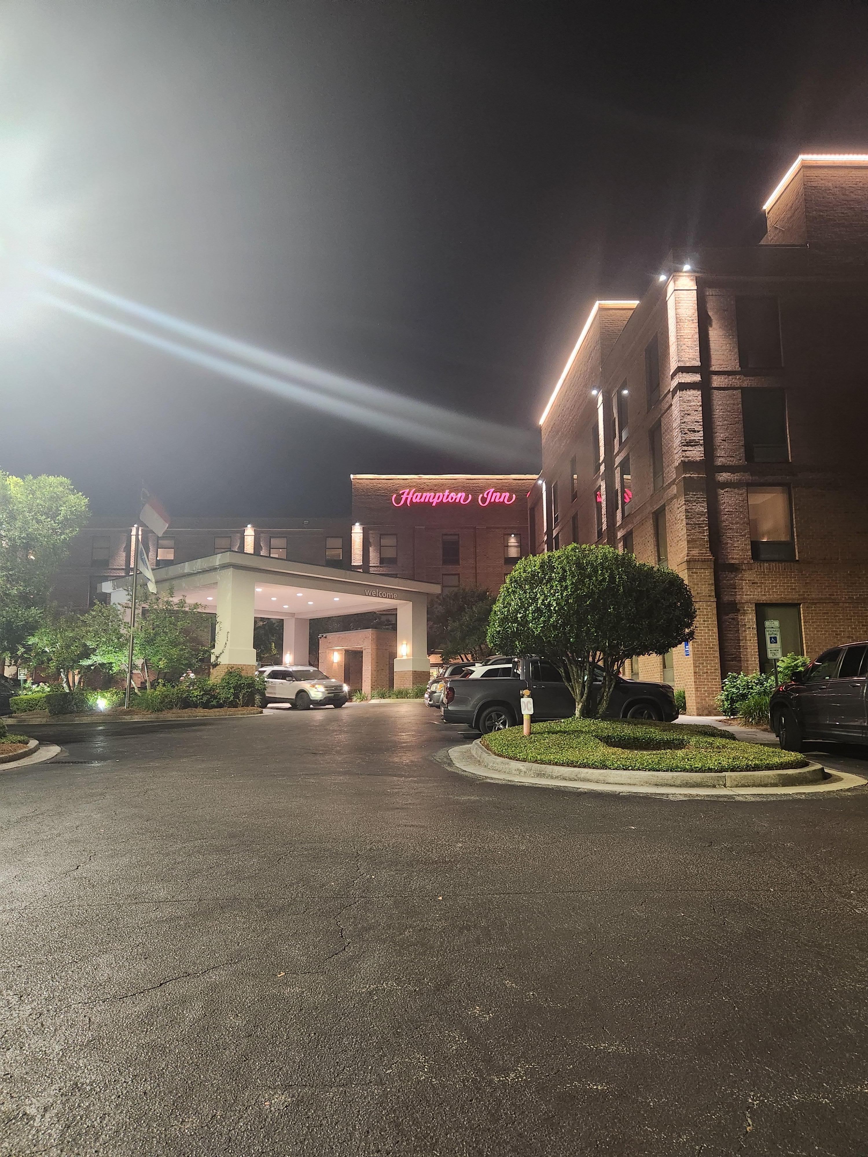 Outside of hotel.