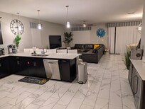 Kitchen and main living area downstairs