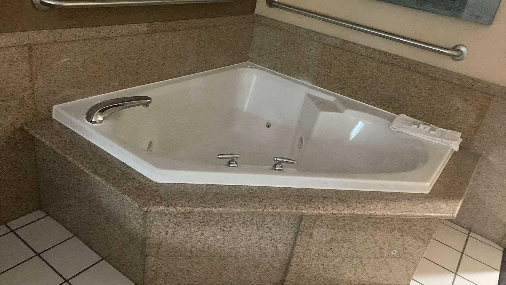 Hot tub fit two people comfortably 