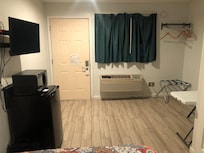 Room was okay, curtain was ripped