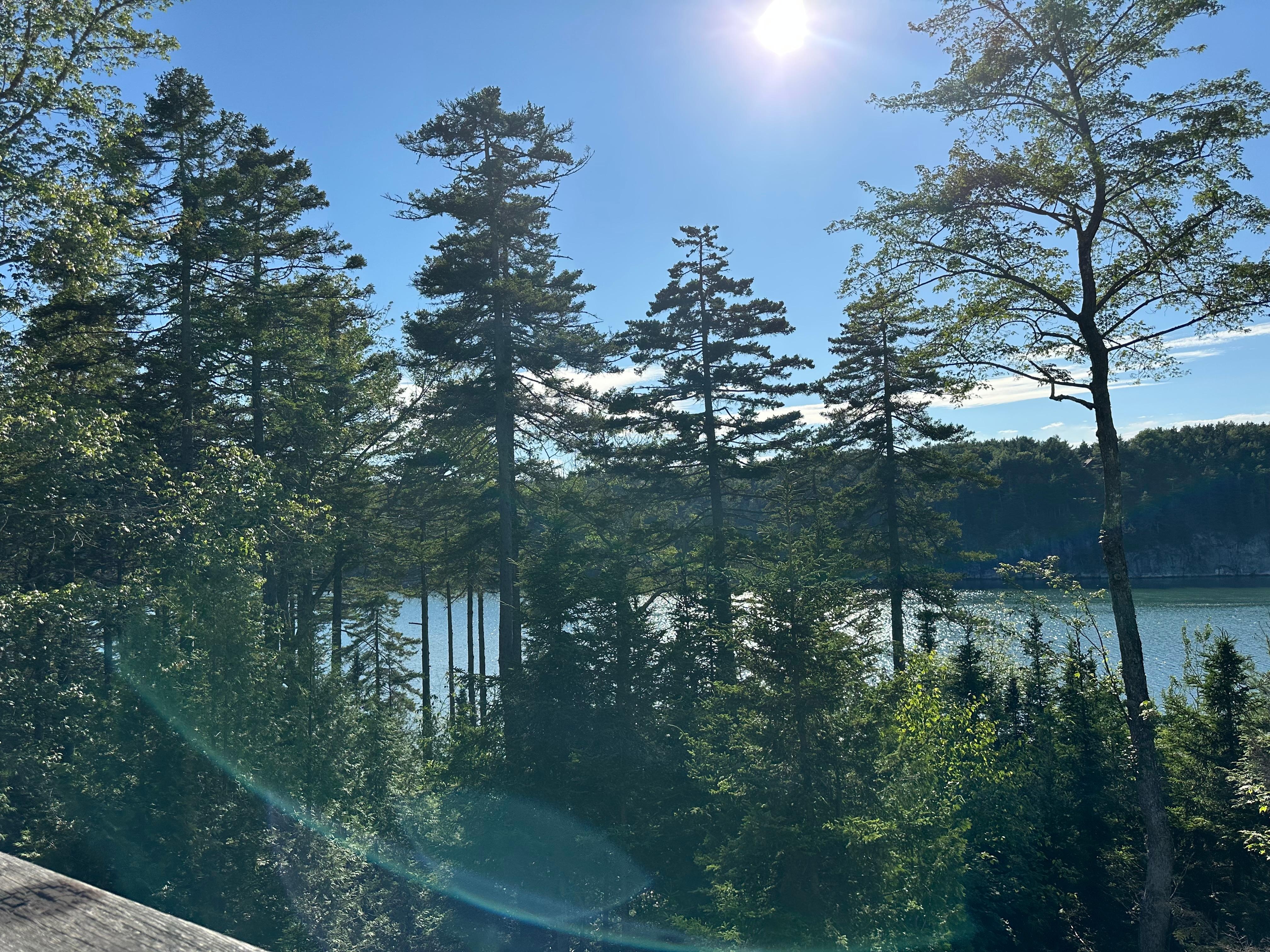 View of water from deck. 
