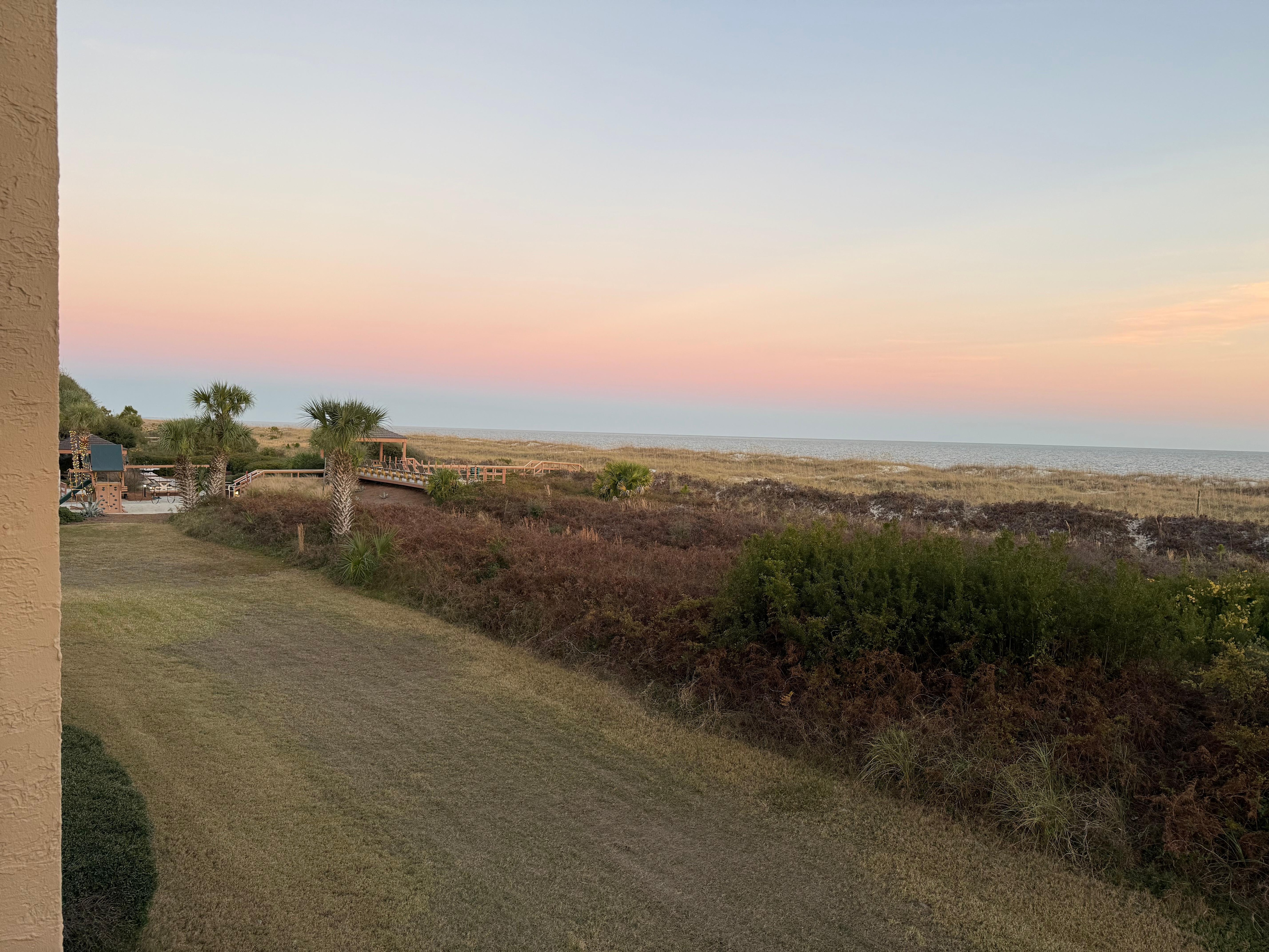 View at sunset from the balcony 