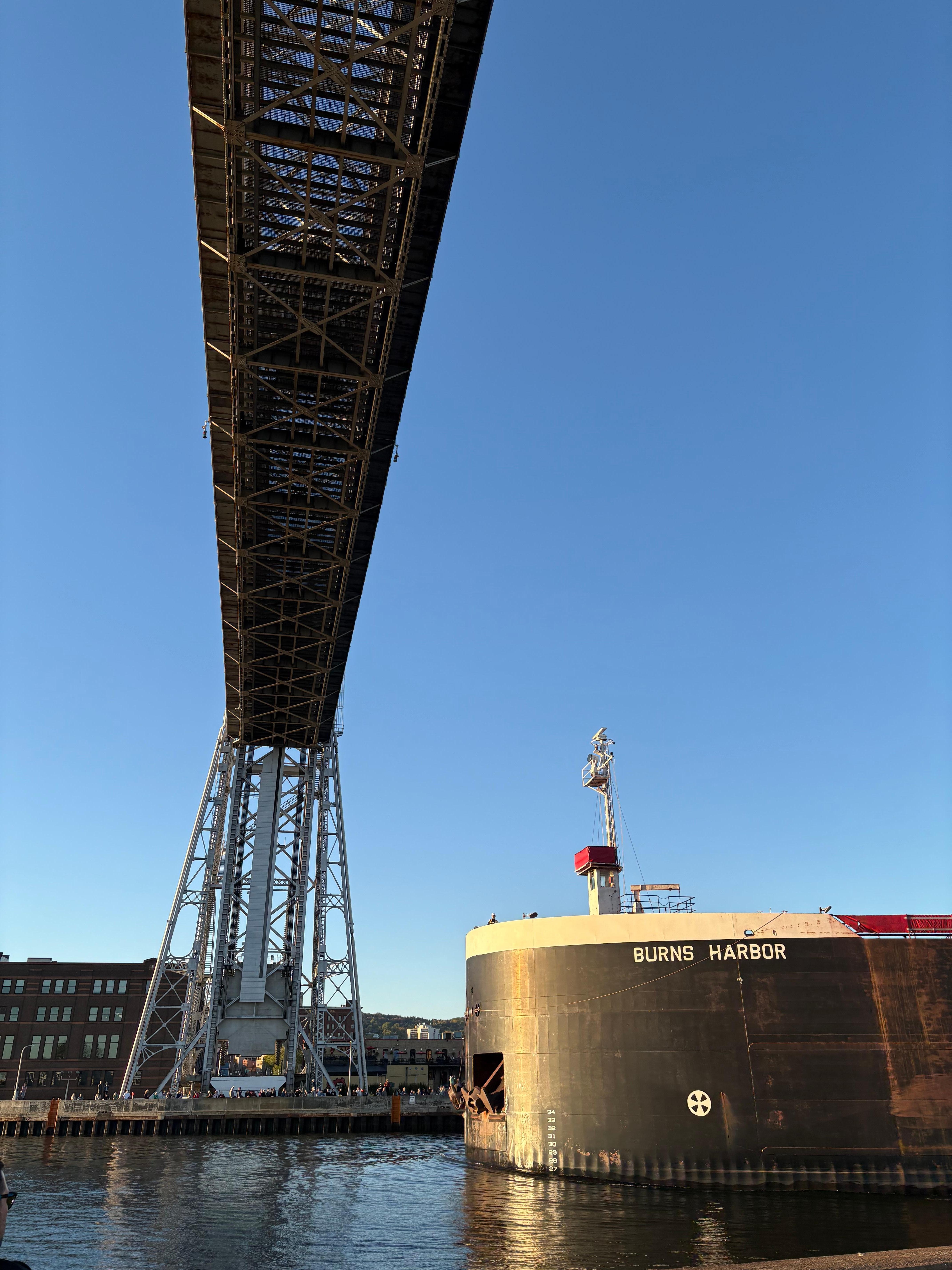 Watching the ships come in under the Lift Bridge just down the street.